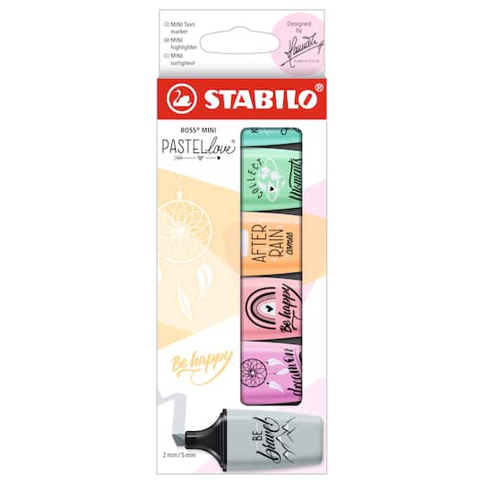 STABILO&#xAE; BOSS&#xAE; 6 Color Mini Pastellove Highlighter Set II